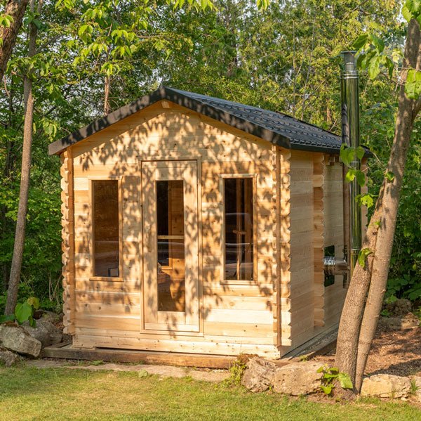 Dundalk Leisure Craft Canadian Timber Georgian Outdoor Cabin Sauna with Changeroom - Secret Saunas