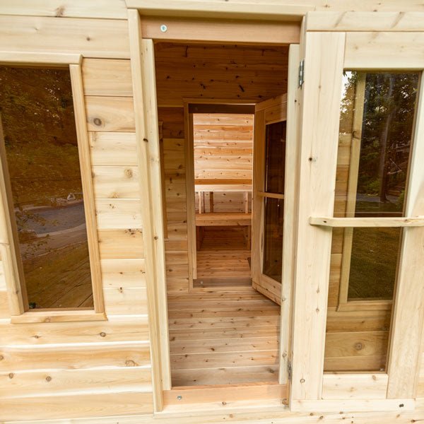 Dundalk Leisure Craft Canadian Timber Georgian Outdoor Cabin Sauna with Changeroom - Secret Saunas