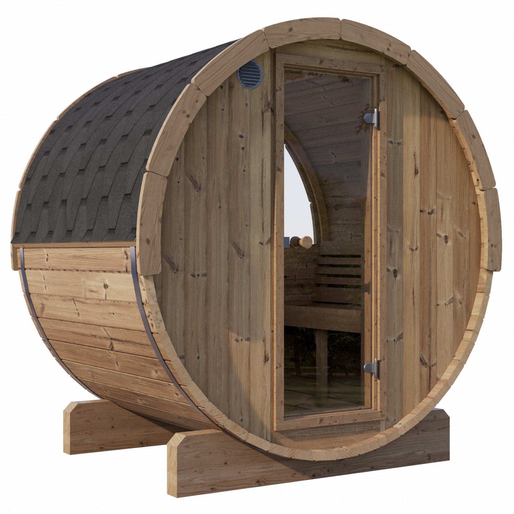 SaunaLife Ergo E6W Barrel Sauna with Window - Secret Saunas