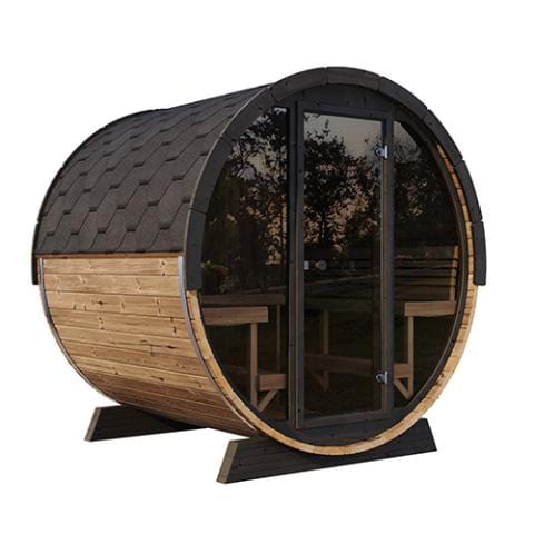 SaunaLife Model EE8G Sauna Barrel Glass Front - Secret Saunas